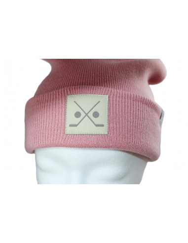 Stick and Puck Beanie Pink