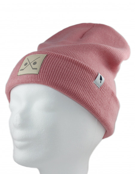 Stick and Puck Beanie Pink