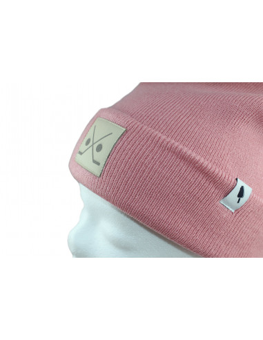 Stick and Puck Beanie Pink