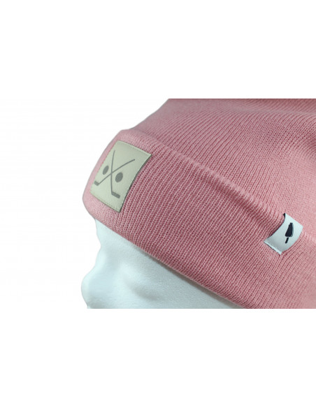 Stick and Puck Beanie Pink