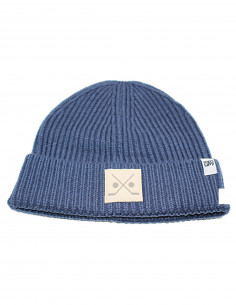 Cross Sticks Knit Beanie Steel Blue 2