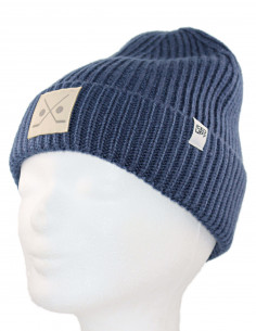 Cross Sticks Knit Beanie Steel Blue