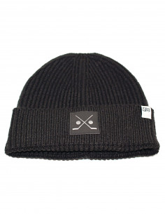 Cross Sticks Knit Beanie Black 2